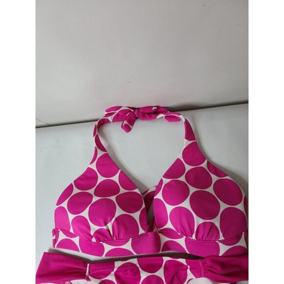 Victorias Secret Womens Swimsuit Bikini Large Bra Small Bottom Pink Polka Dot - Picture 4 of 7